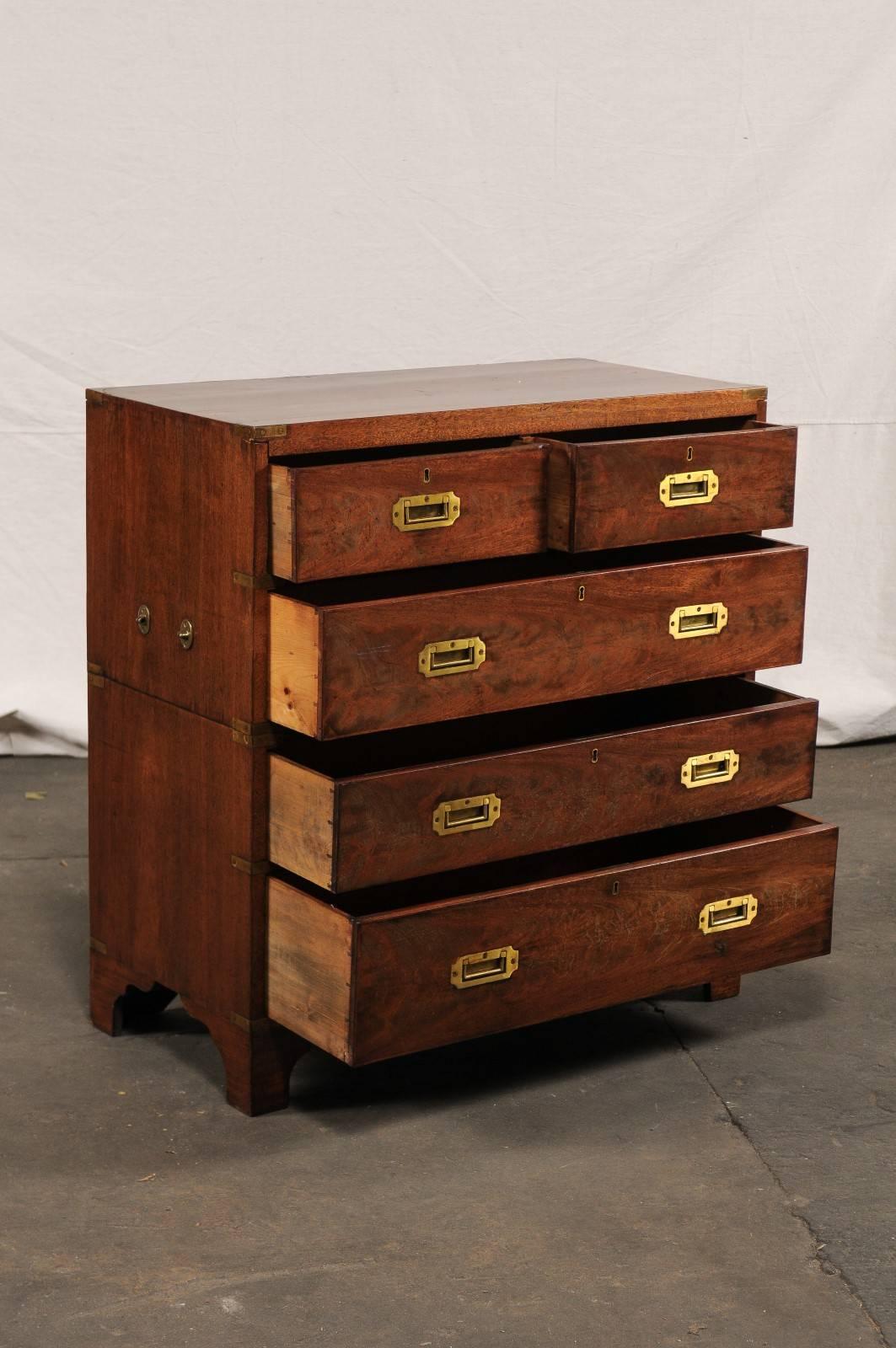 19th Century Campaign Chest, Exotic Wood 1