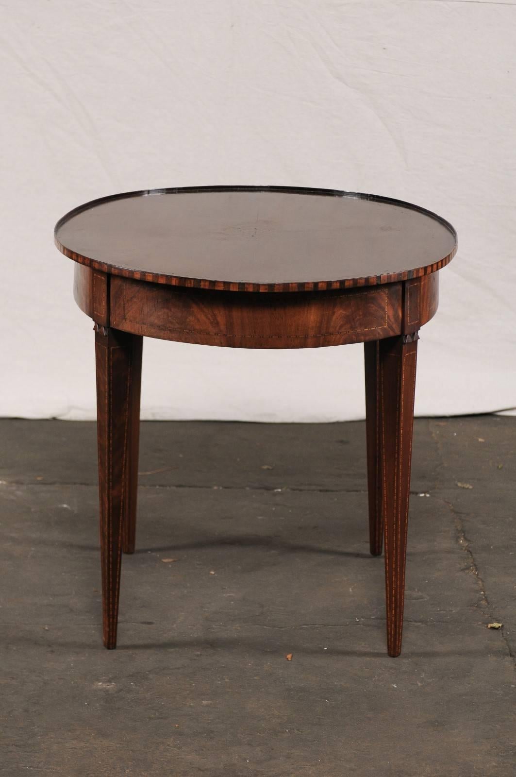 19th Century Neoclassical Inlaid Mahogany Oval Table 2
