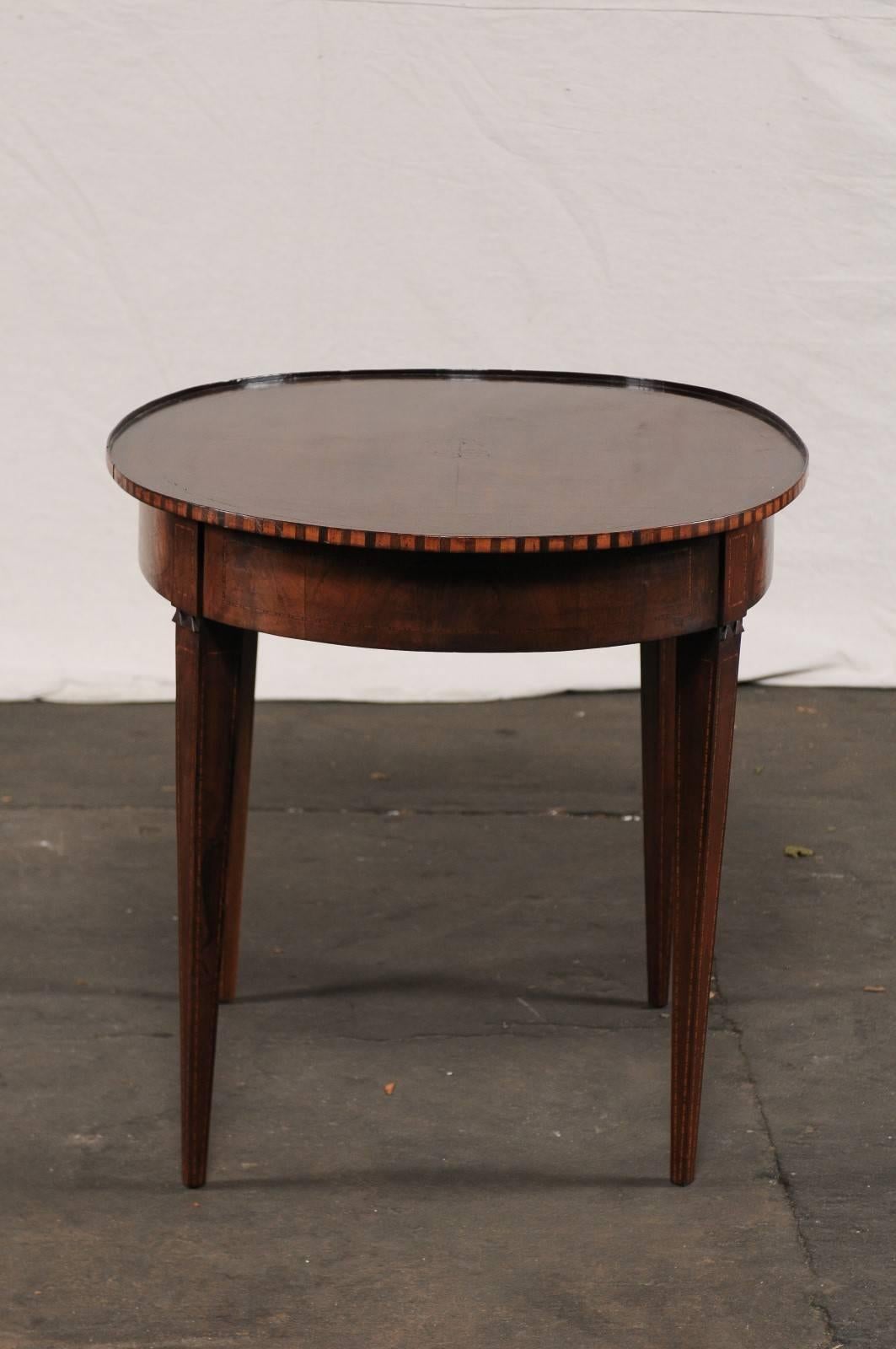 19th Century Neoclassical Inlaid Mahogany Oval Table 4