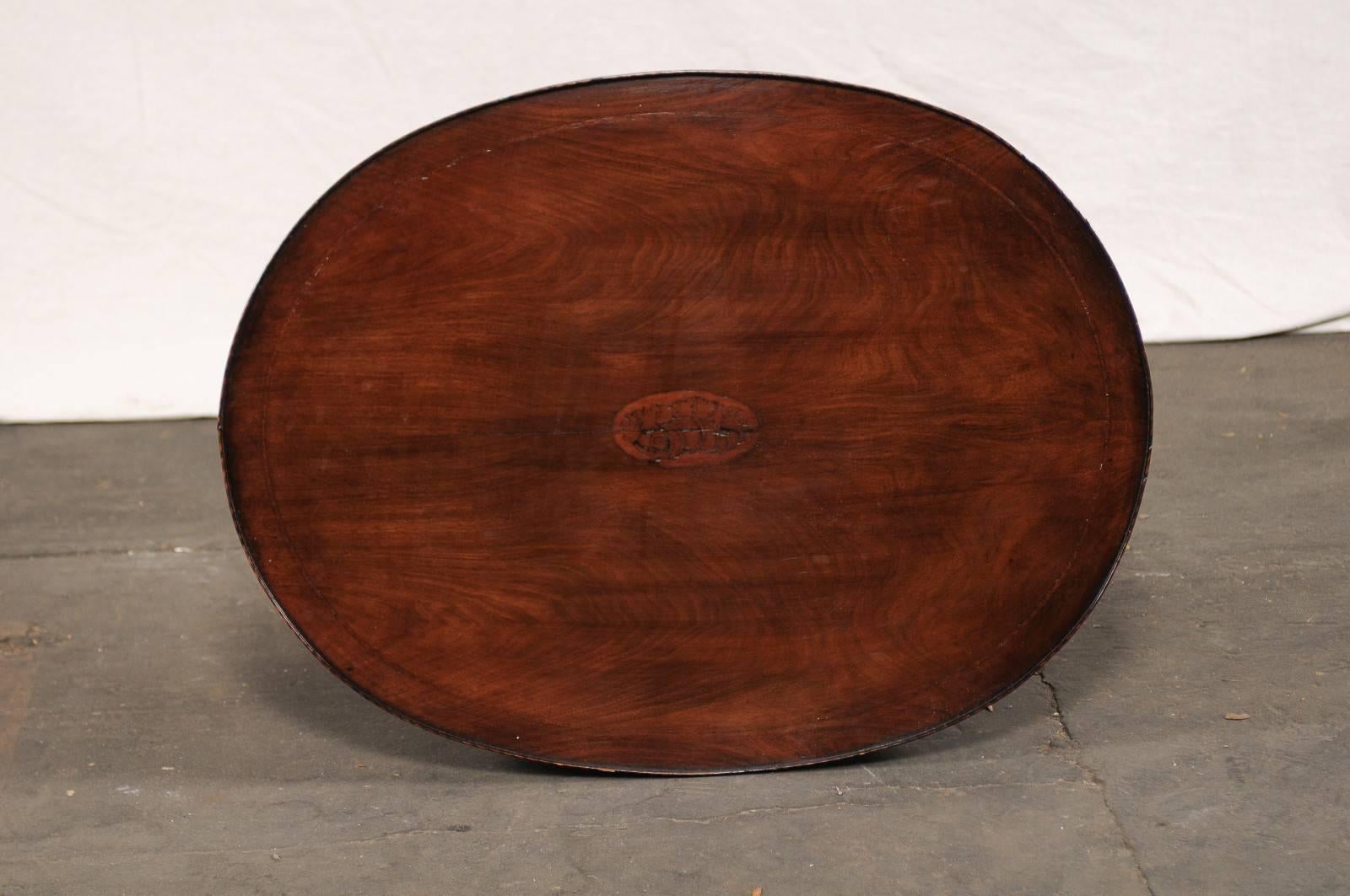 19th Century Neoclassical Inlaid Mahogany Oval Table 6