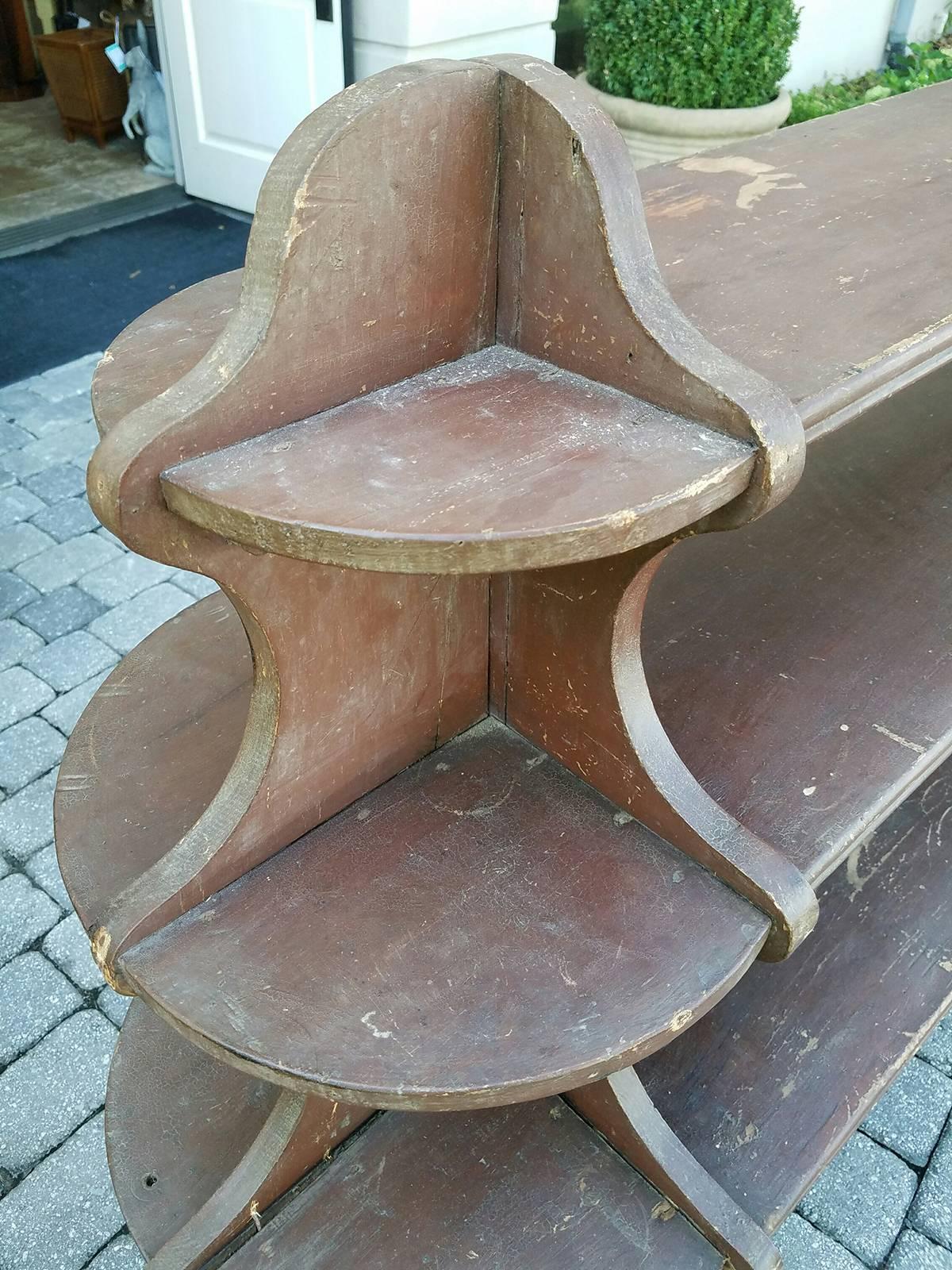 19th Century French Wooden Display Shelf 1