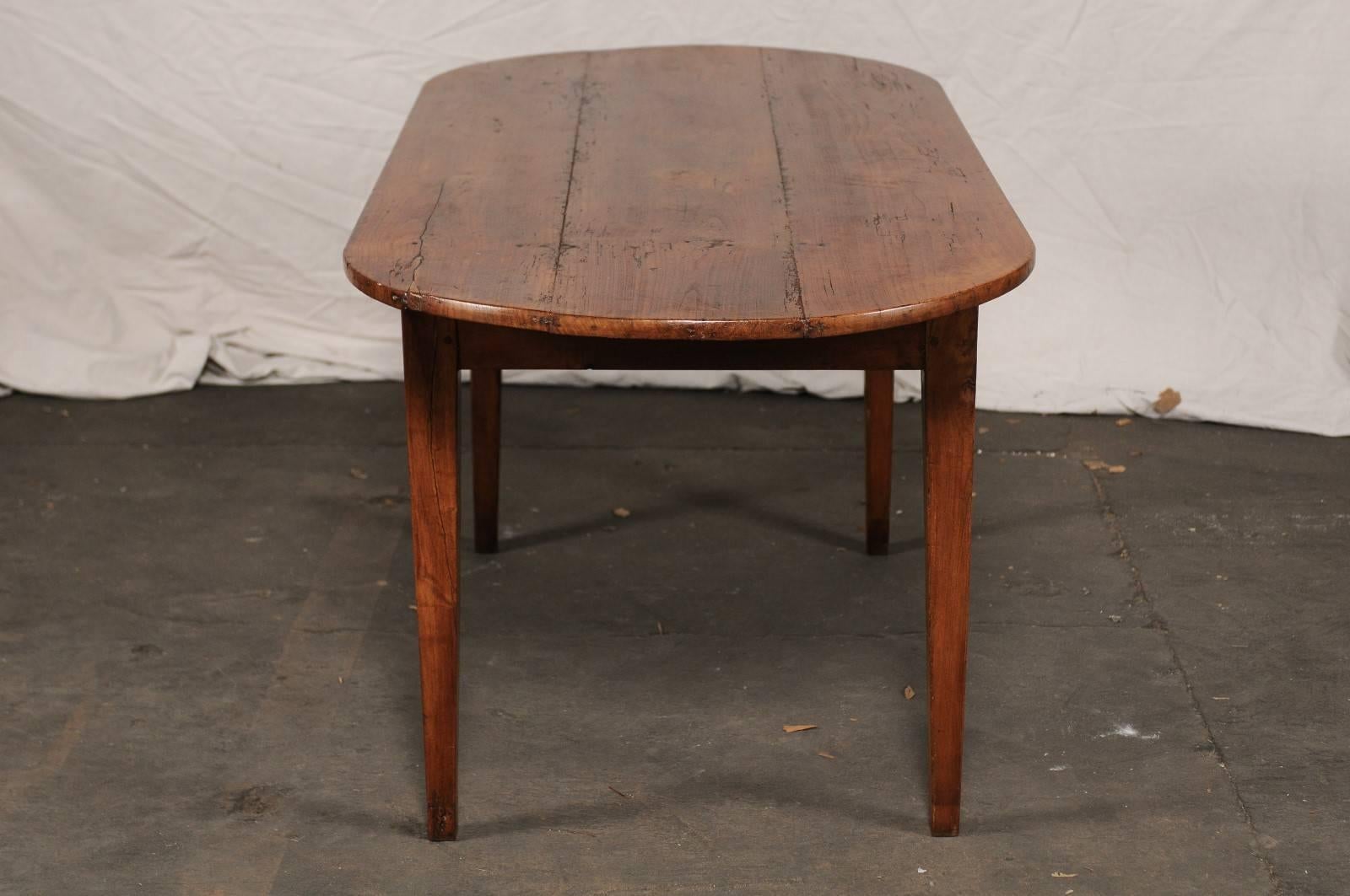French Cherry Wood Farm Table, circa 1850 4
