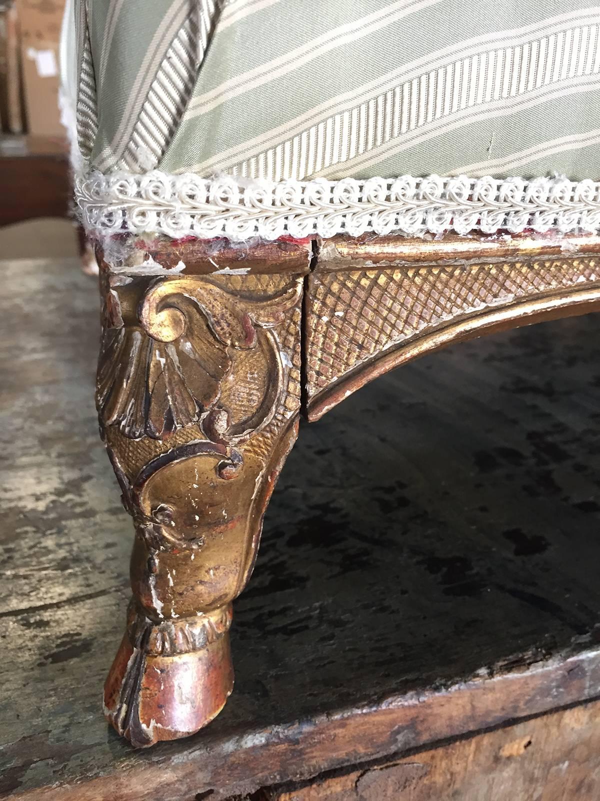 18th Century Regence Giltwood Tabouret Foot Stool In Good Condition In Atlanta, GA