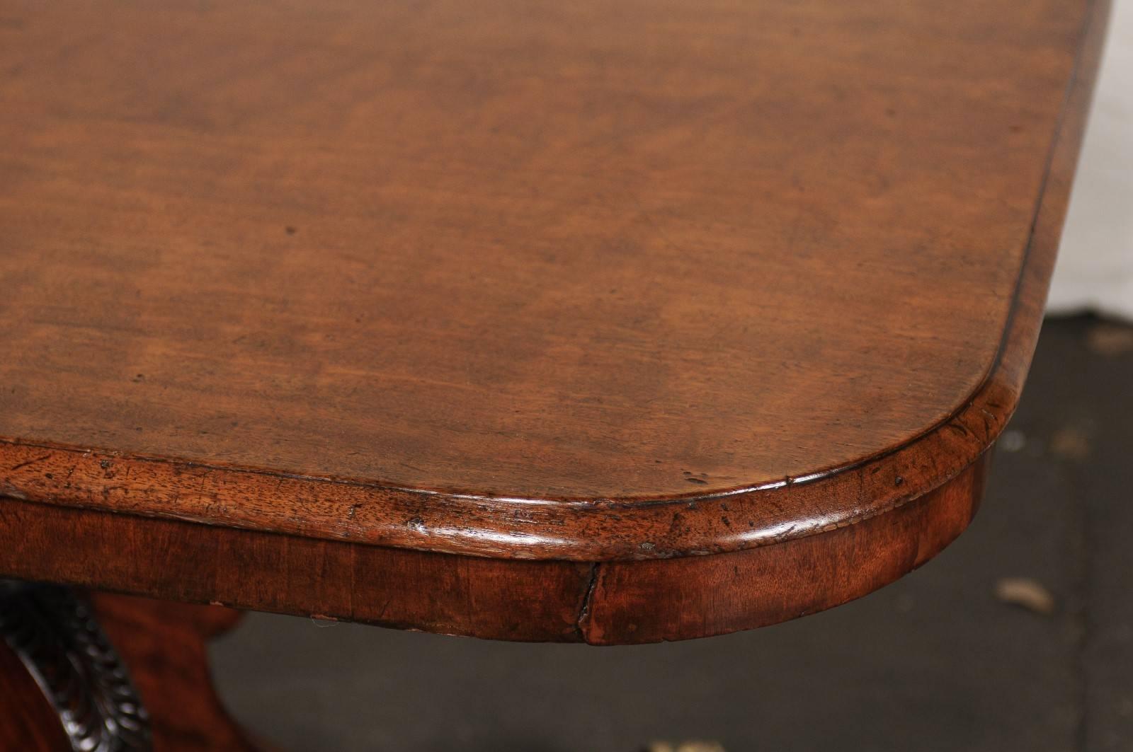 English Regency Mahogany Breakfast Table with Acanthus Leaf Detail, circa 1820 3