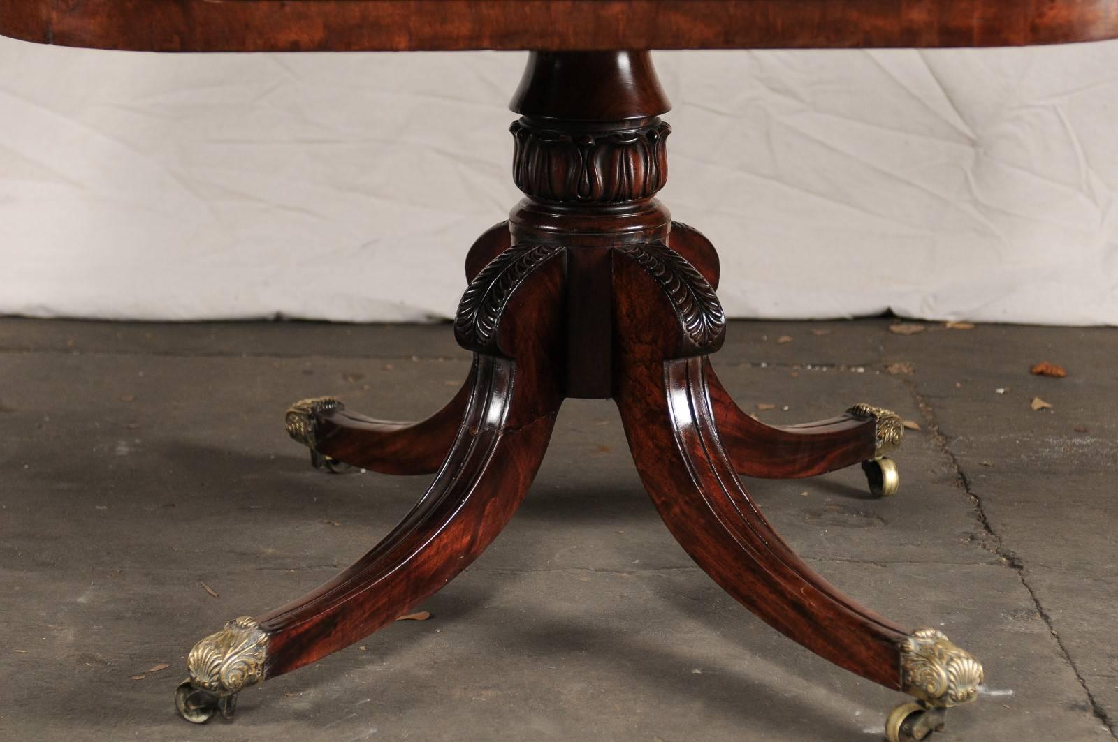 English Regency Mahogany Breakfast Table with Acanthus Leaf Detail, circa 1820 5