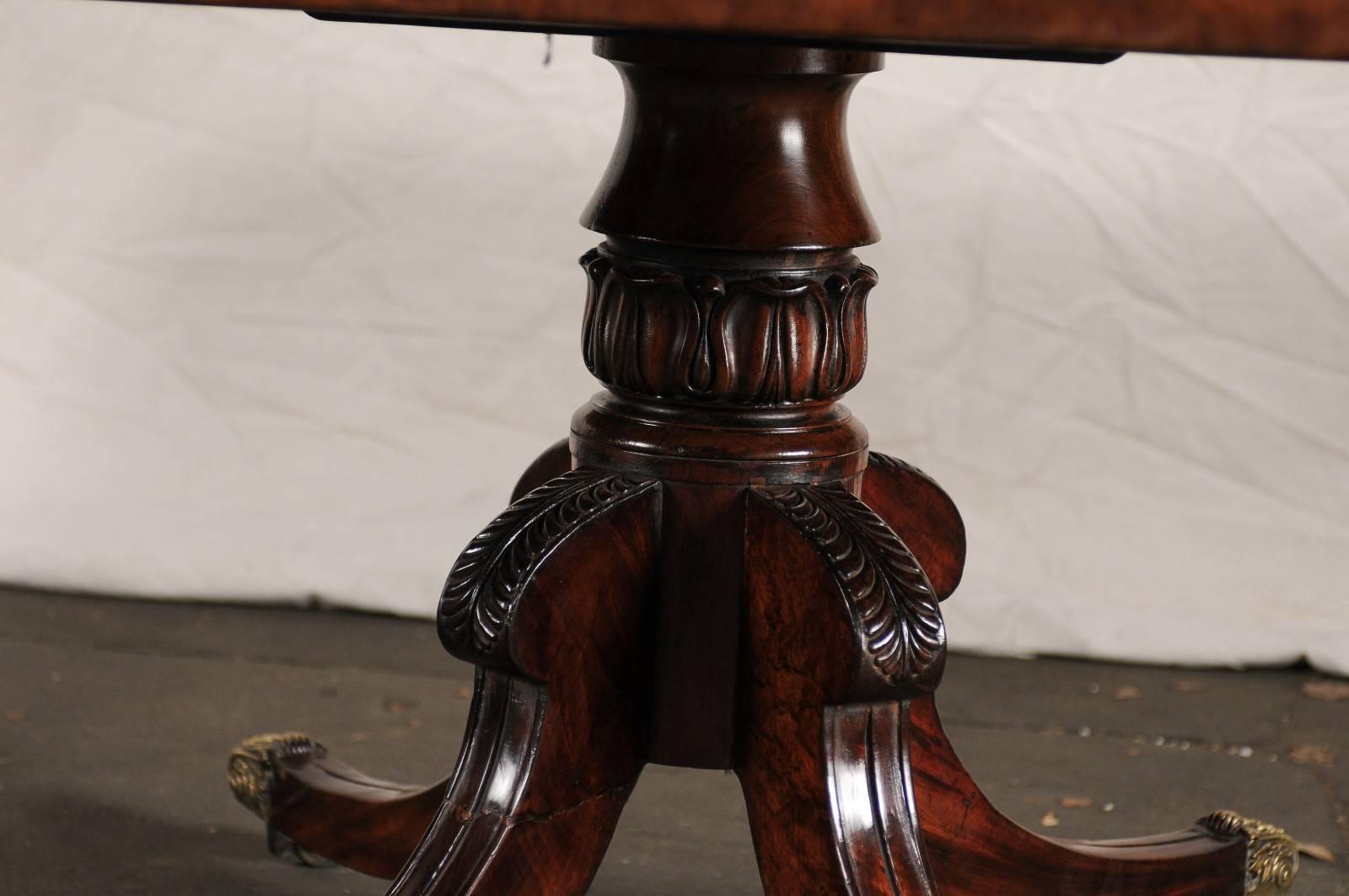 English Regency Mahogany Breakfast Table with Acanthus Leaf Detail, circa 1820 6