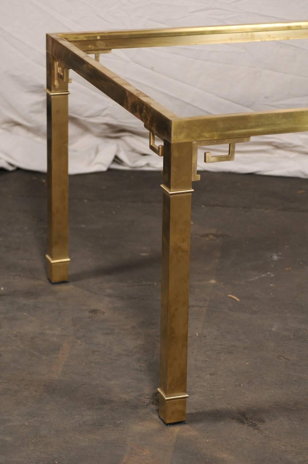 Italian Brass Dining Table in the Style of Mastercraft, circa 1970s In Good Condition In Atlanta, GA
