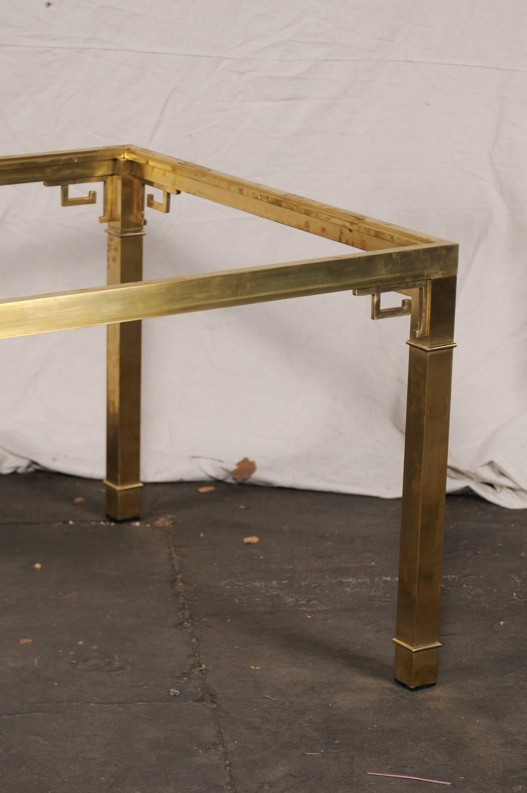 Late 20th Century Italian Brass Dining Table in the Style of Mastercraft, circa 1970s