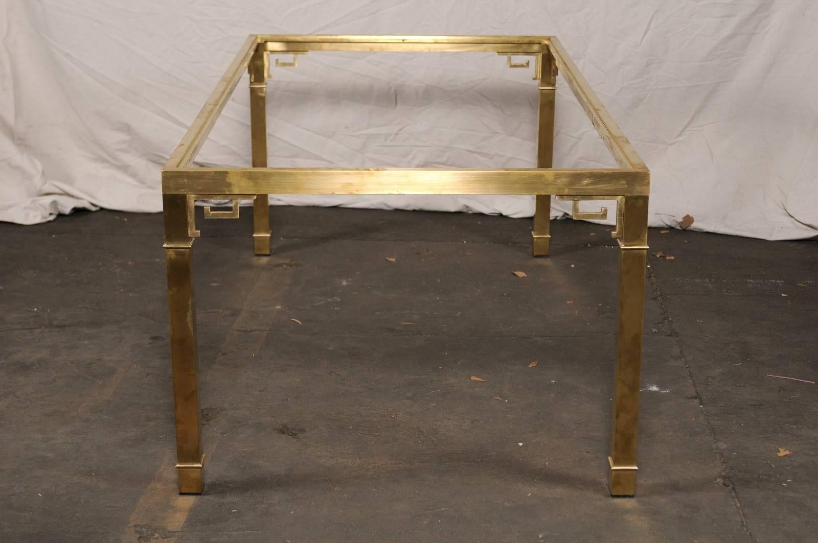 Italian Brass Dining Table in the Style of Mastercraft, circa 1970s 2