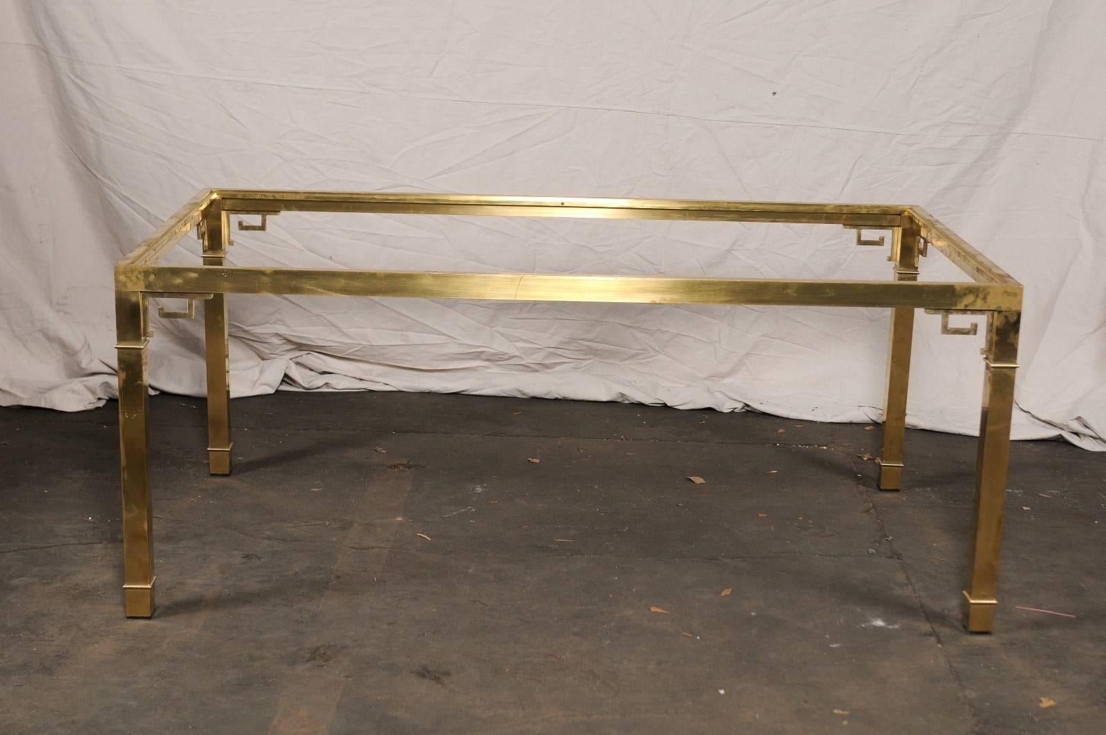 Italian Brass Dining Table in the Style of Mastercraft, circa 1970s 3