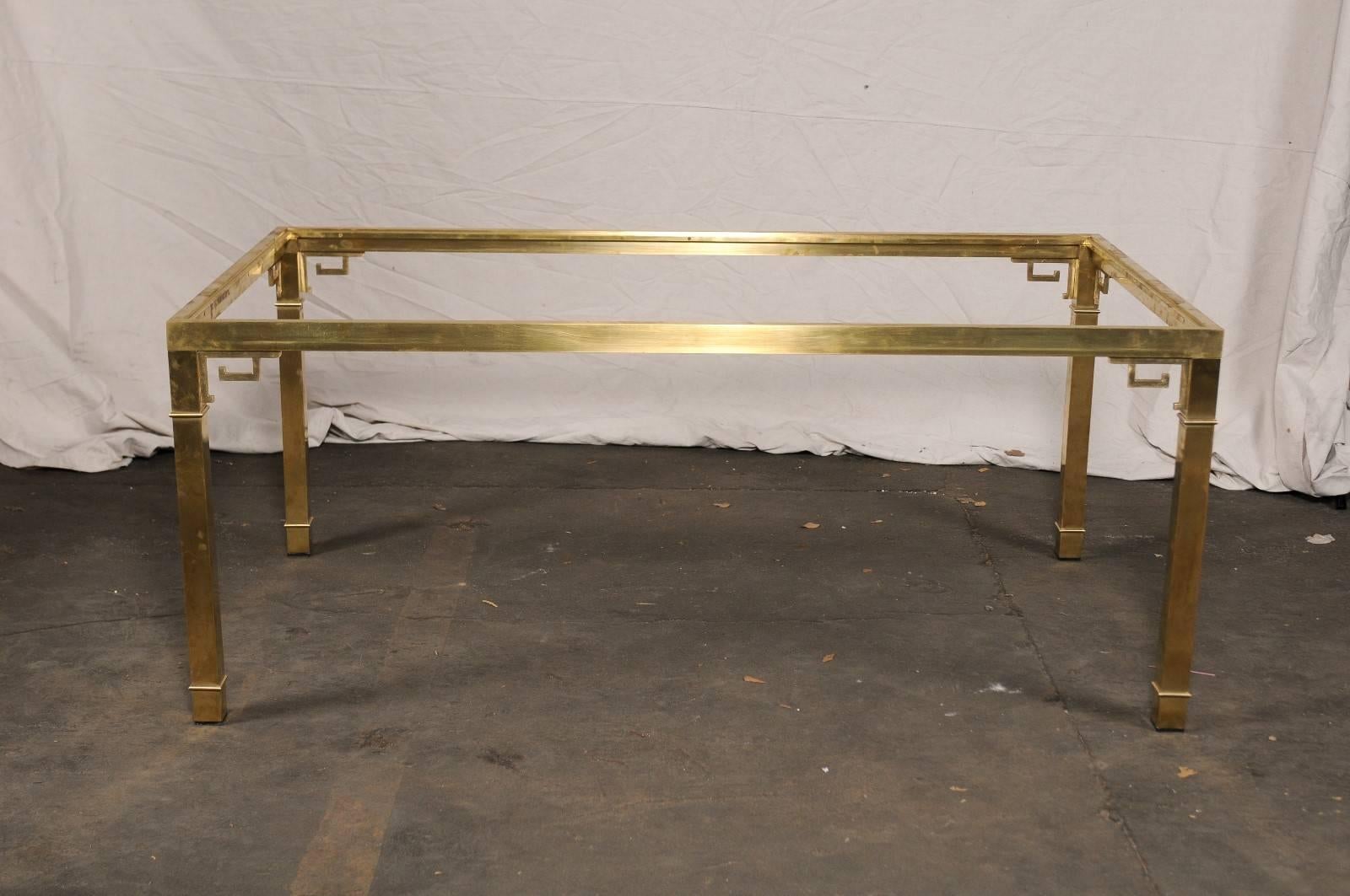 Italian Brass Dining Table in the Style of Mastercraft, circa 1970s 5