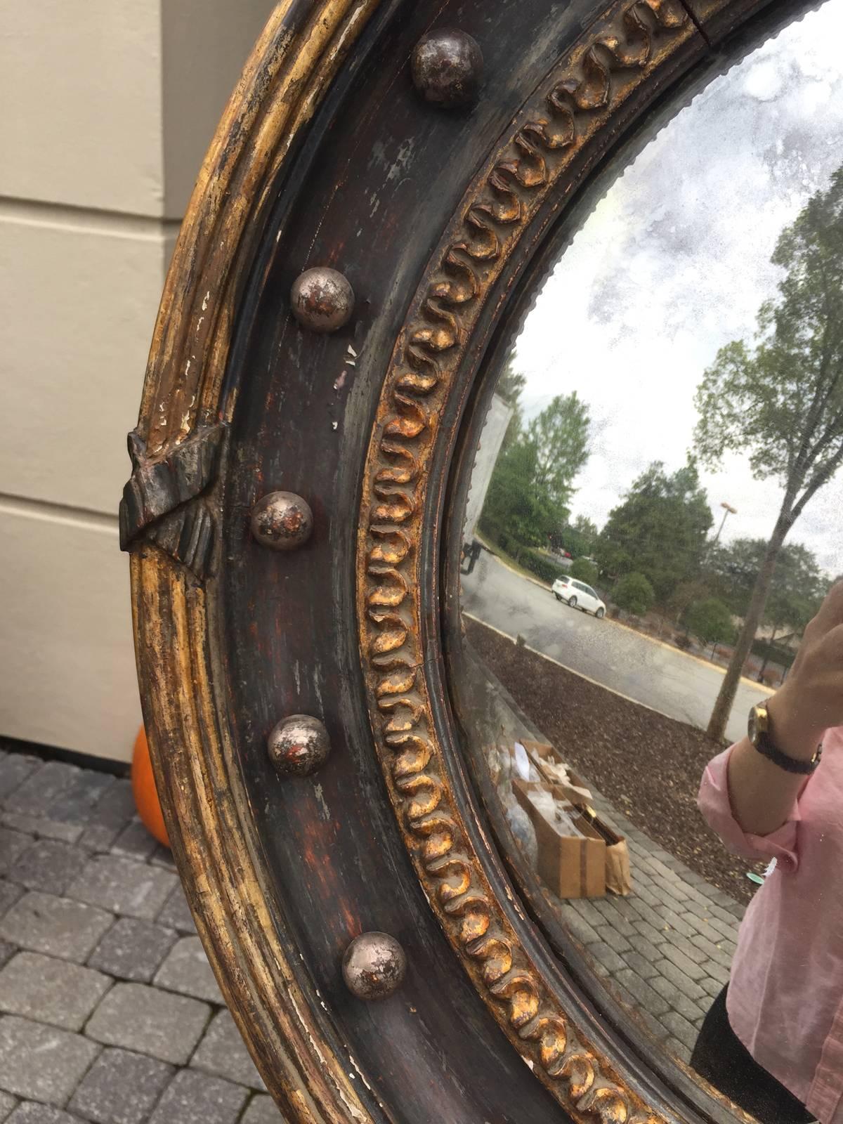 Period 19th Century English Regency Convex Mirror with Eagle In Good Condition In Atlanta, GA