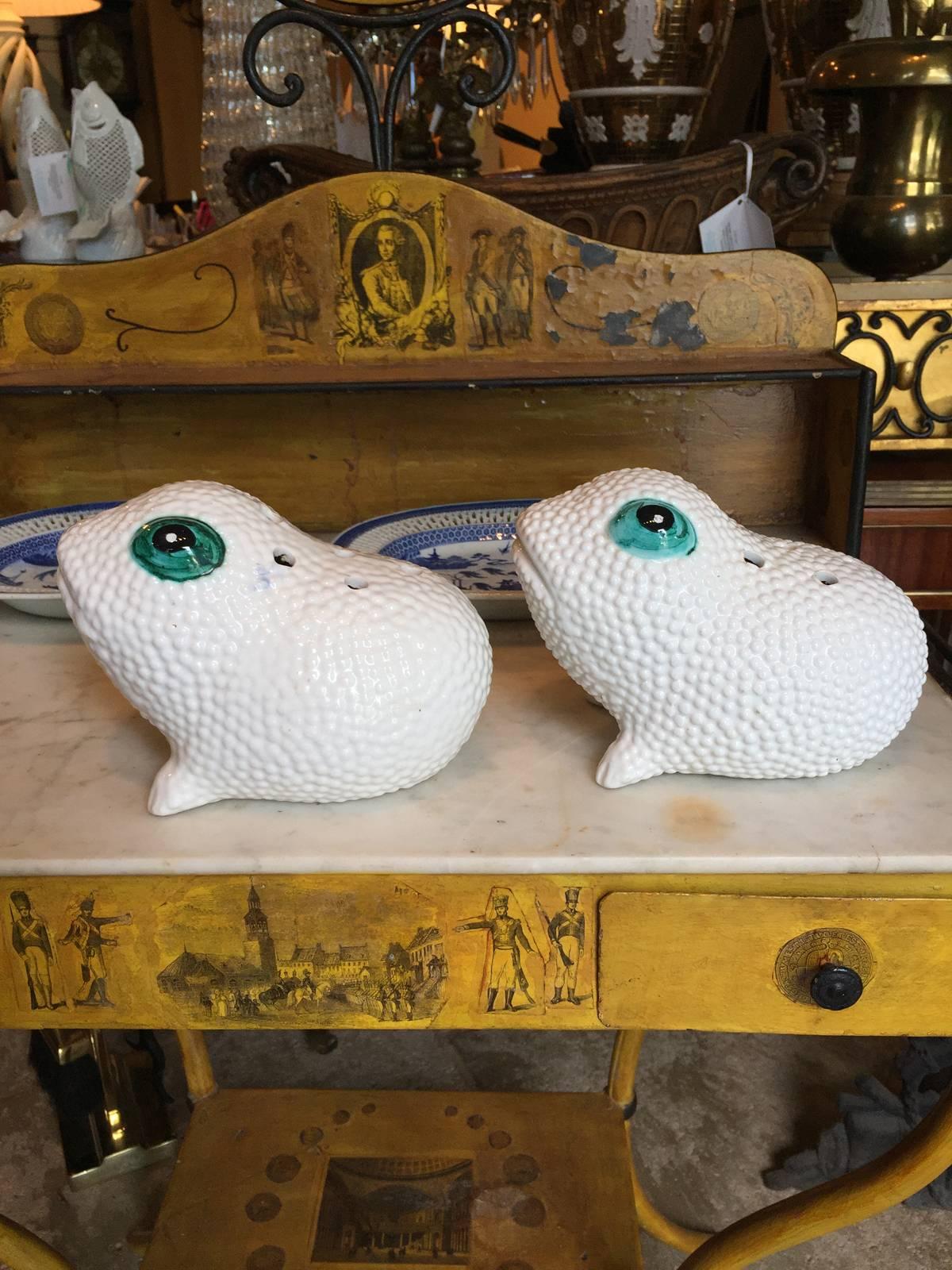Mid-20th Century Pair of Rare circa 1960s Tulipiere Frogs in the Style of Jean Roger
