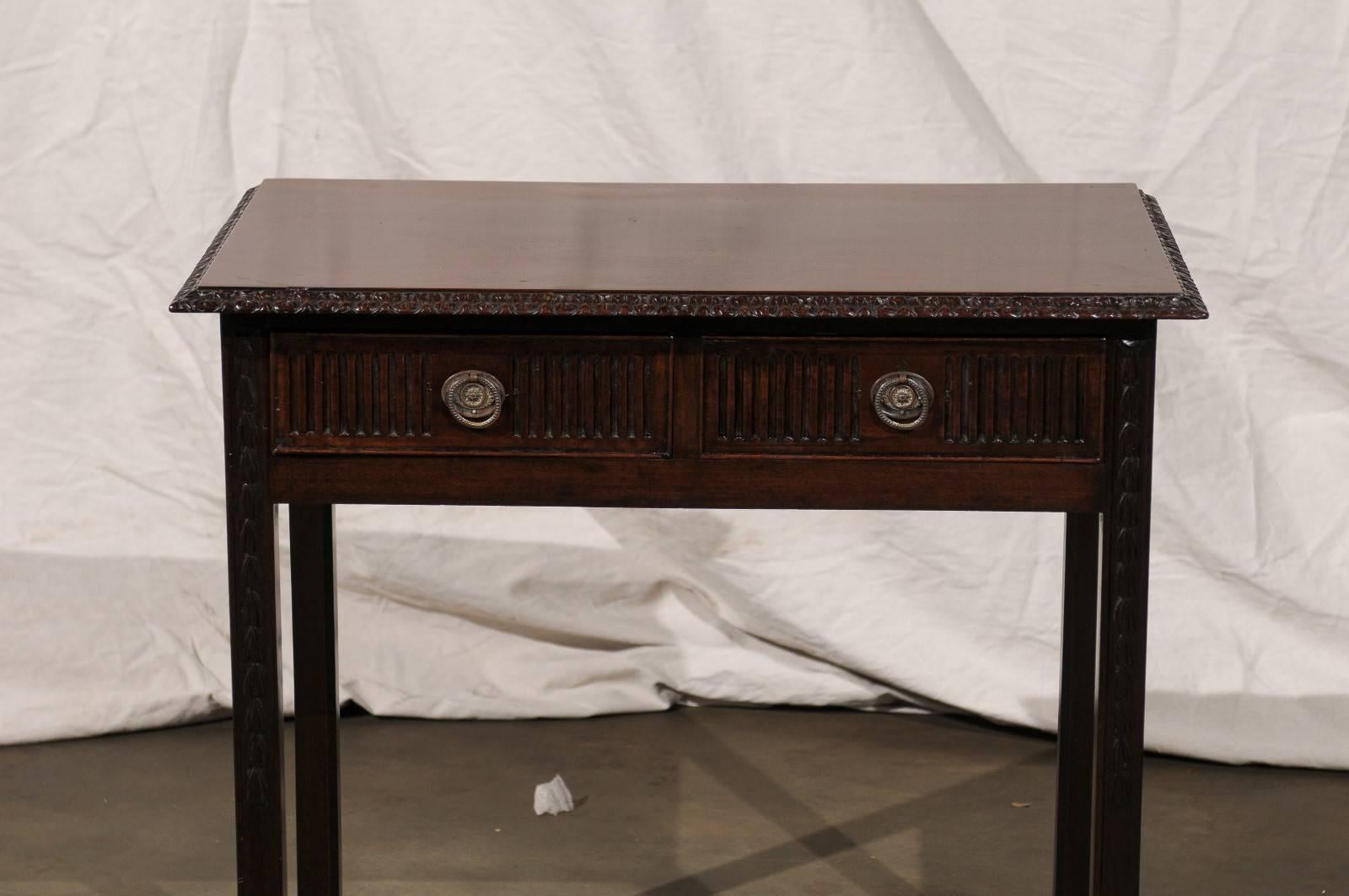 18th Century English Provincial Two-Drawer Table In Good Condition In Atlanta, GA