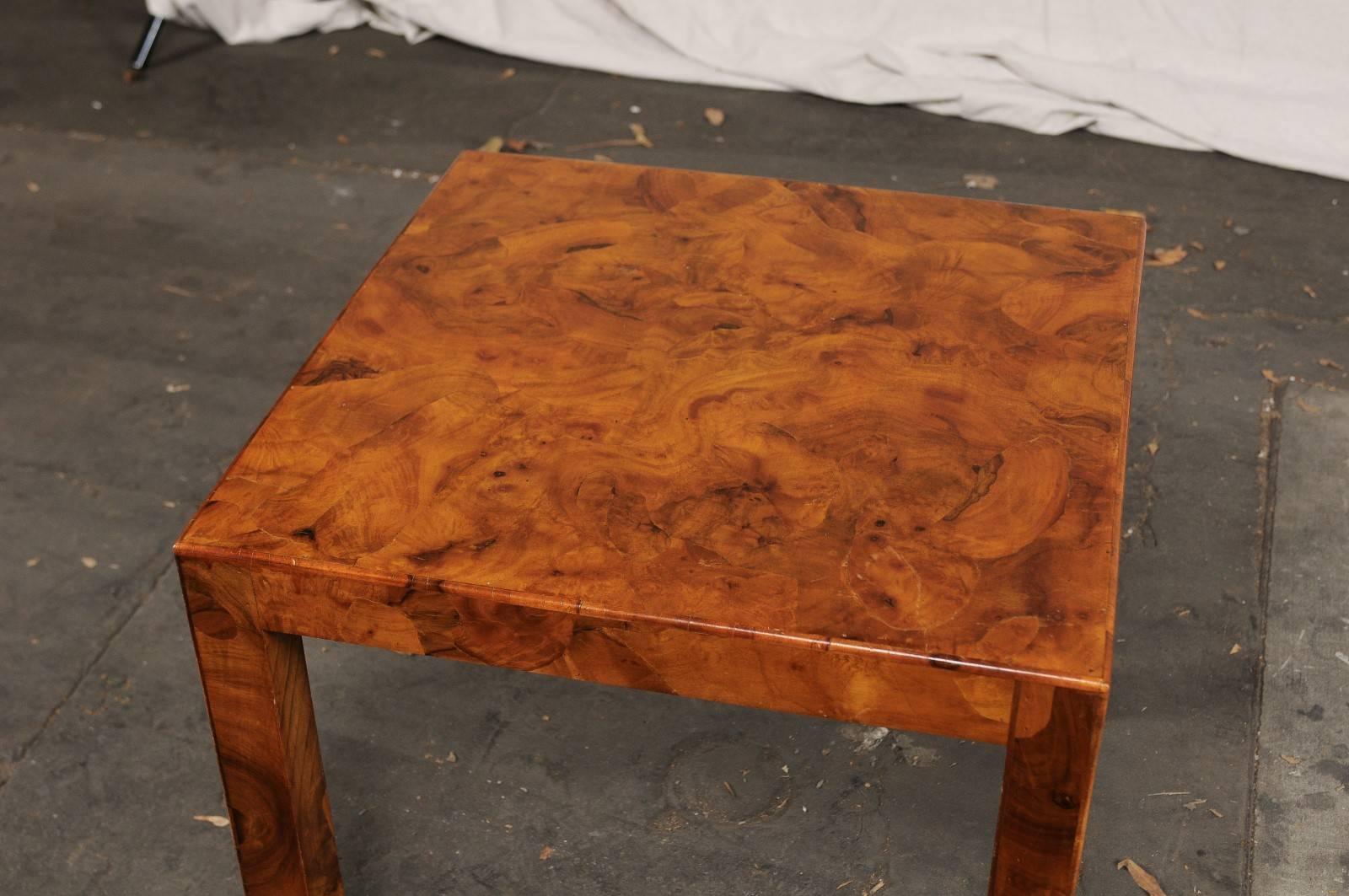 Mid-20th Century Italian Burled Olive Wood Side Table In Good Condition In Atlanta, GA
