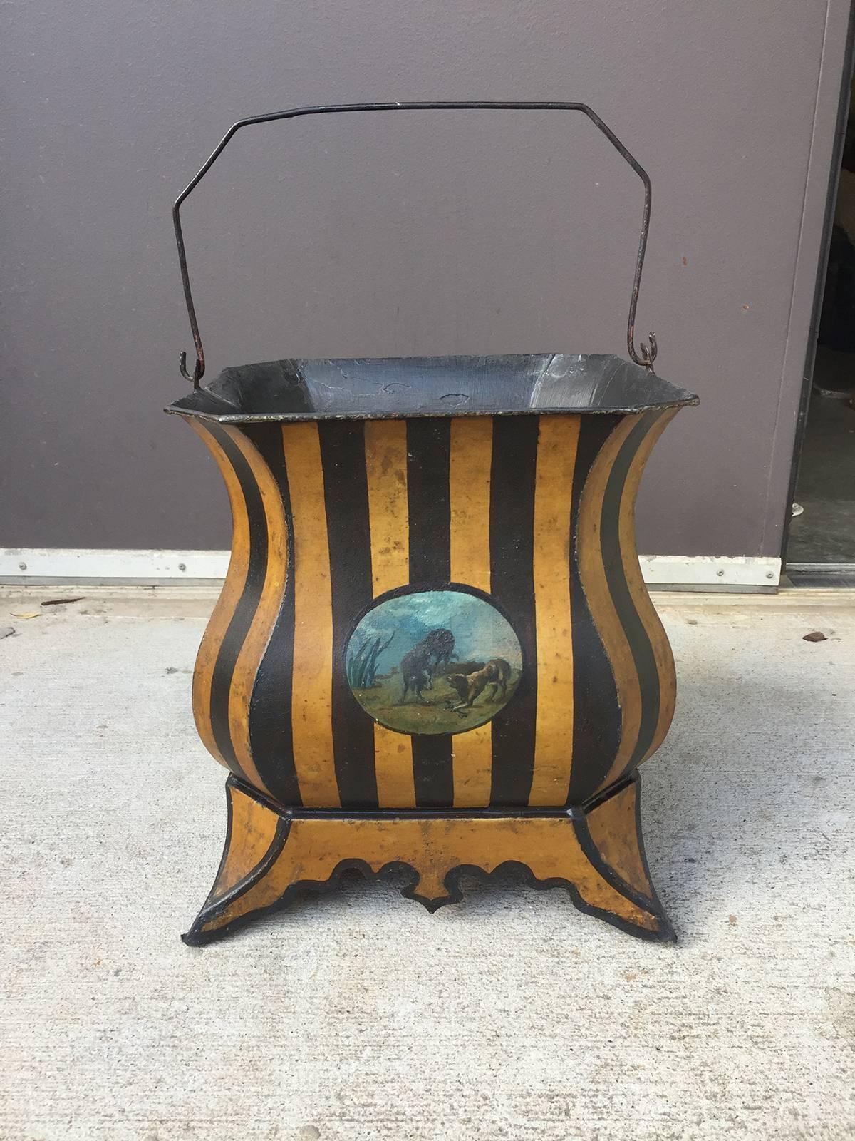 19th century French tole bucket.