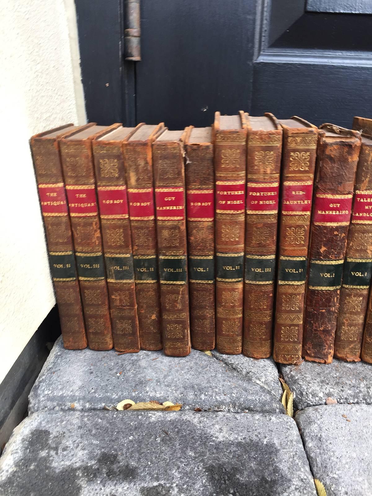 Group of 36, circa 1816-1828 Leather Bound Novels from Edinburgh, Scotland In Good Condition In Atlanta, GA