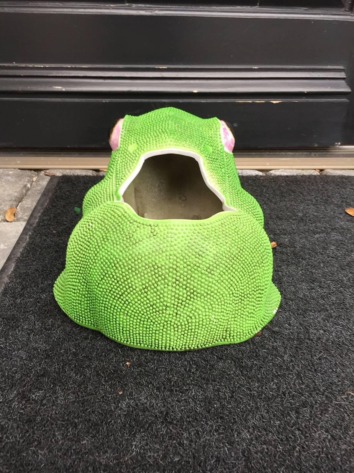 20th Century Green Frog Planter, Possibly Chinese 1