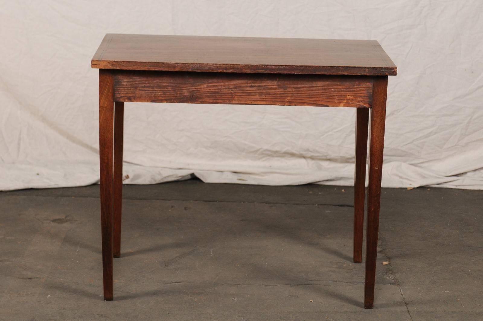 Early 19th Century English Regency Style Mahogany Table with Inlay, One Drawer 7