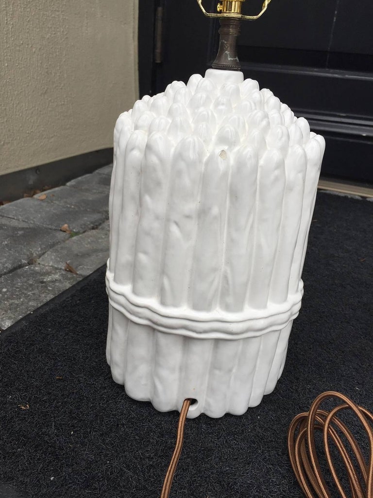 Pair of Mid Century Italian White Asparagus Lamps at 1stDibs