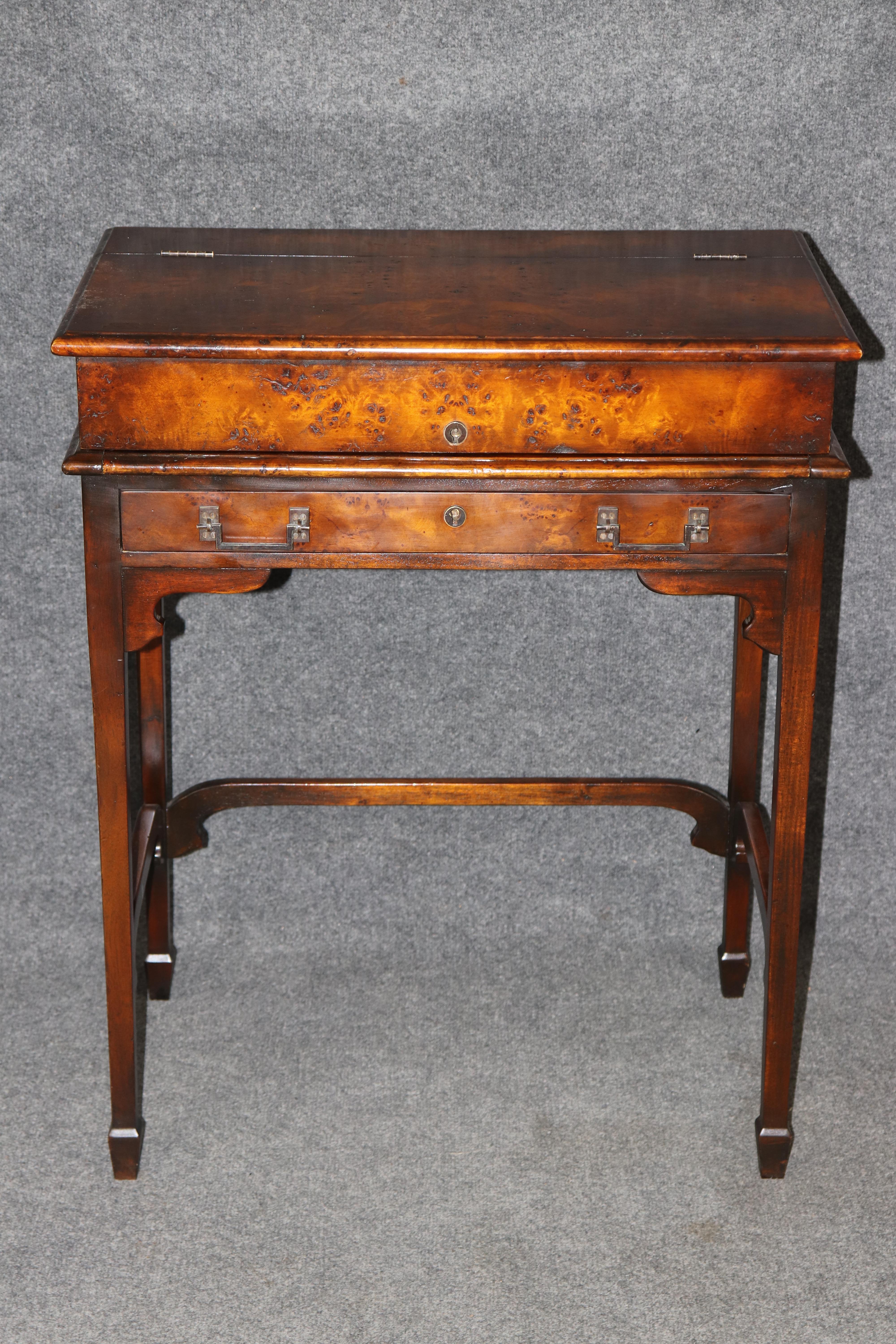 Theodore Alexander Burled Campaign Style Mechanical Desk (Kampagne) im Angebot