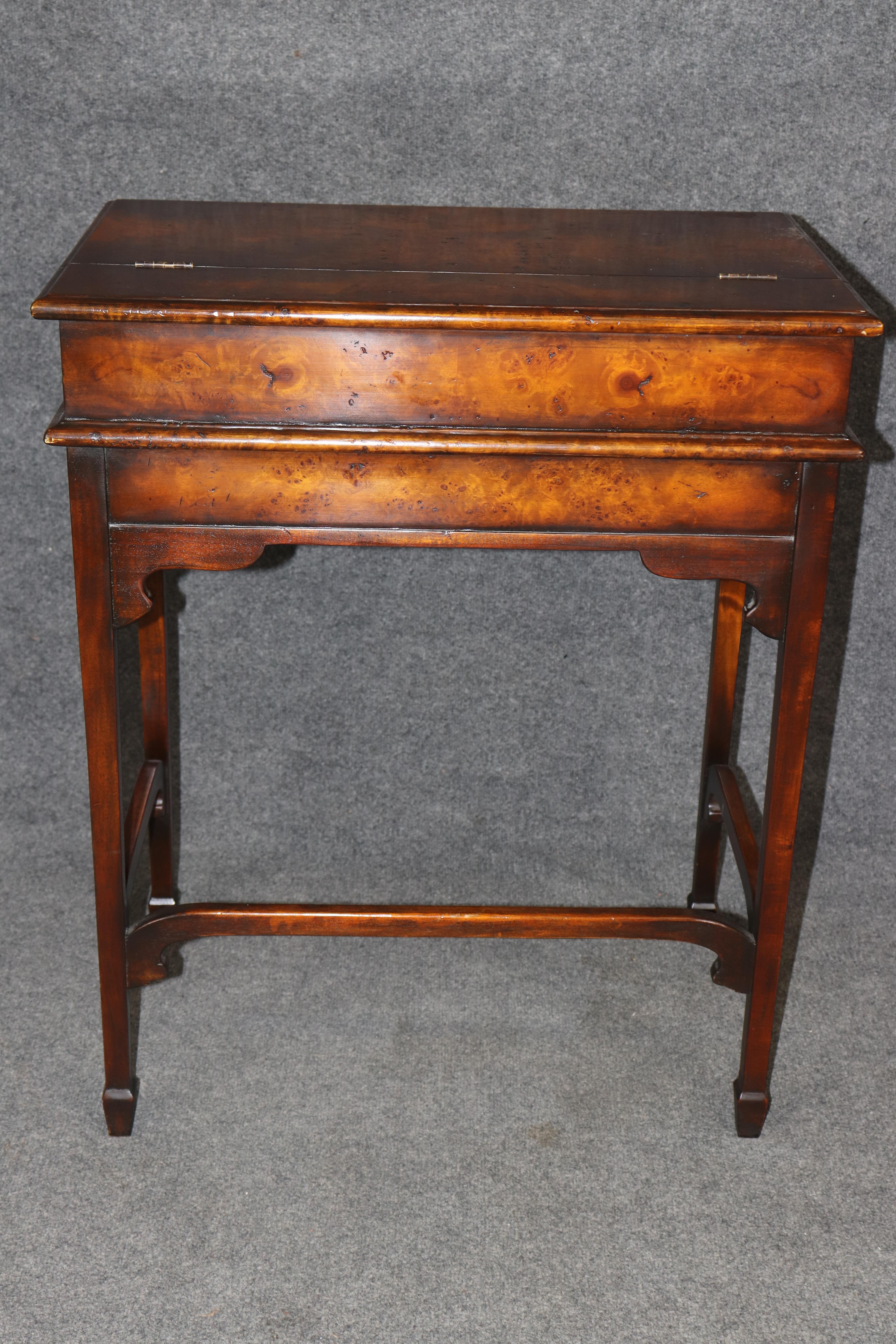 Theodore Alexander Burled Campaign Style Mechanical Desk (Gegossen) im Angebot