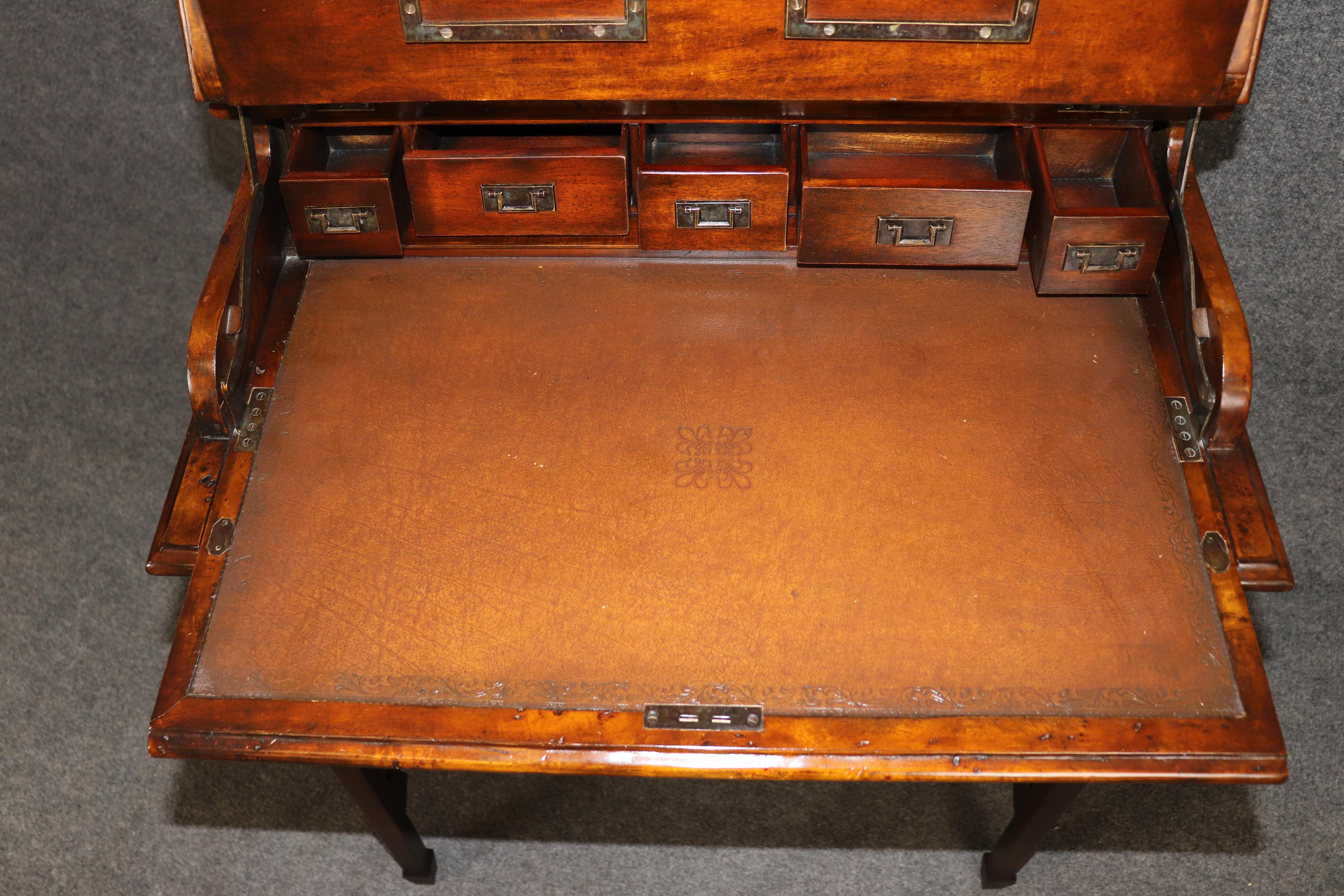 Theodore Alexander Burled Campaign Style Mechanical Desk im Angebot 1