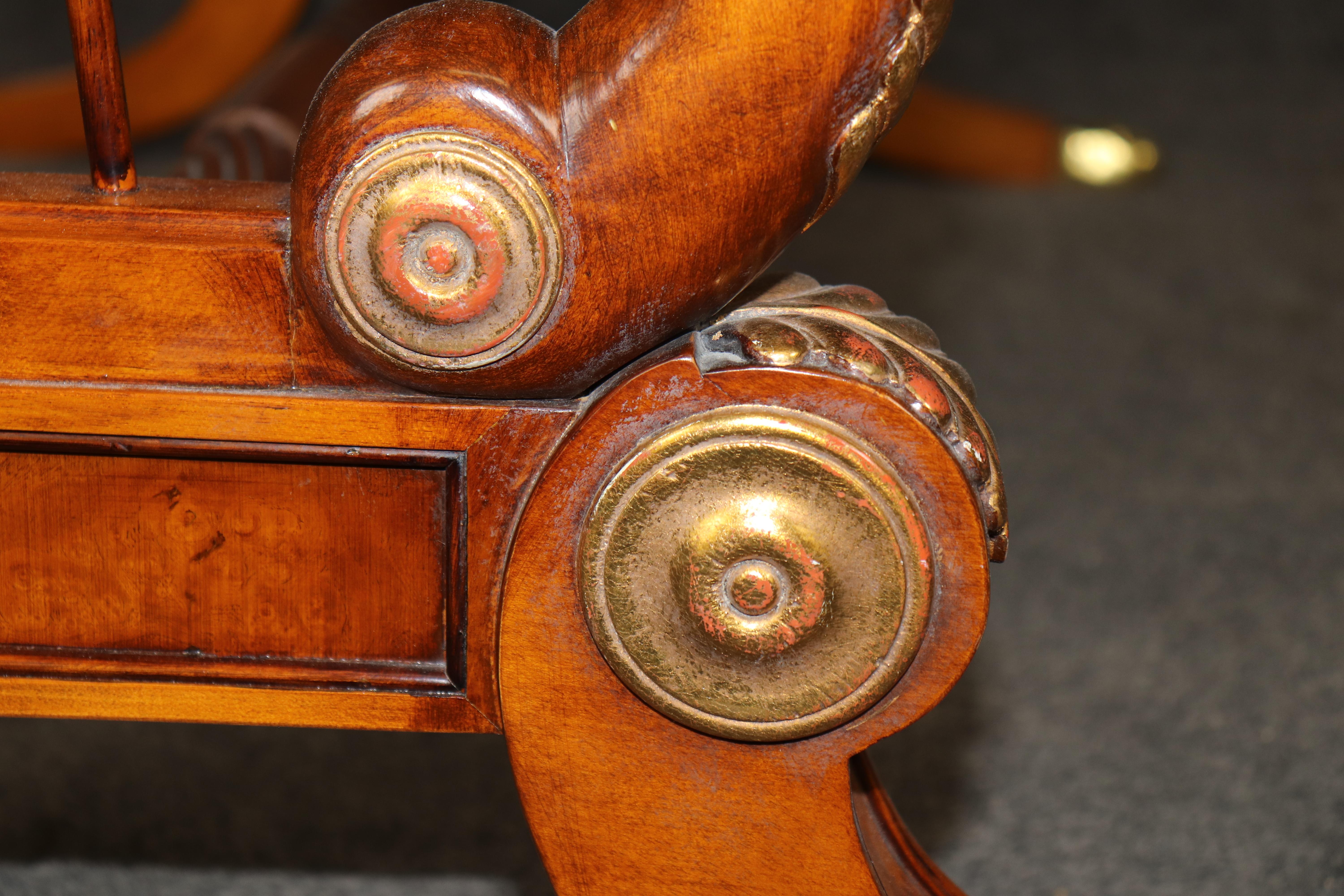 Italian Regency Style Embossed Leather Top Desk im Angebot 7