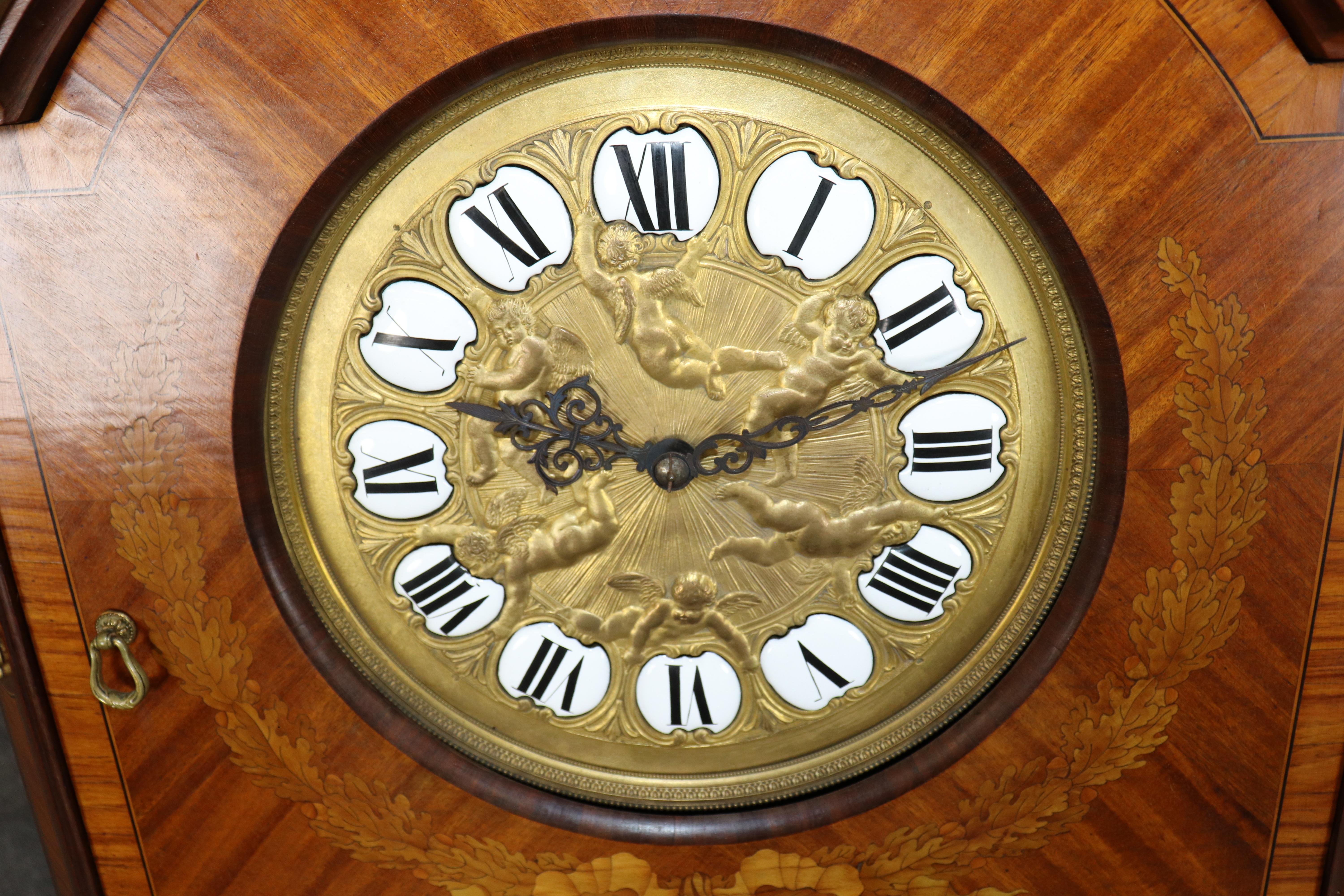 French Louis XV Style Bronze Ormolu Mounted Tall Case Clock Manner of Zwiener For Sale 6