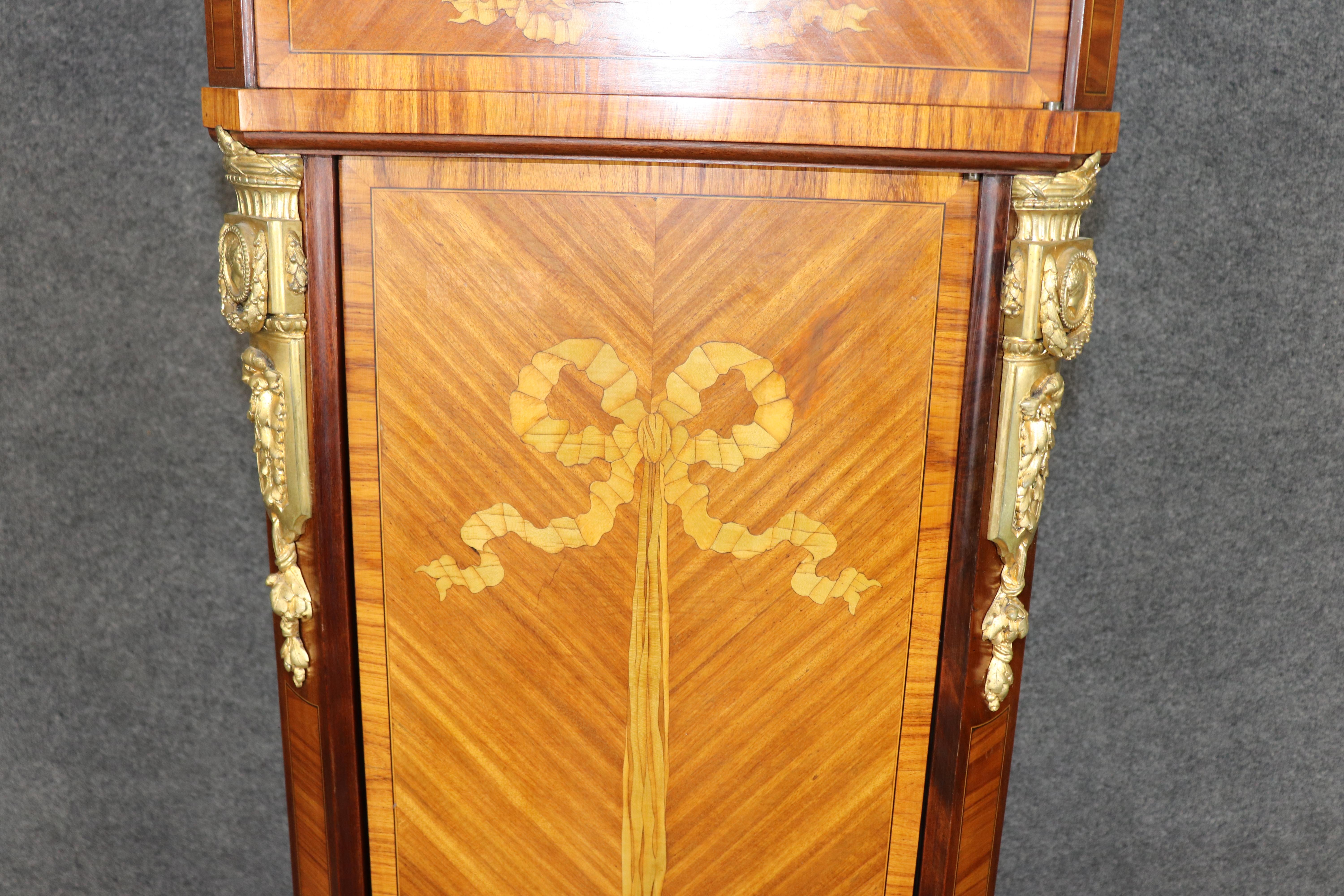 French Louis XV Style Bronze Ormolu Mounted Tall Case Clock Manner of Zwiener For Sale 9