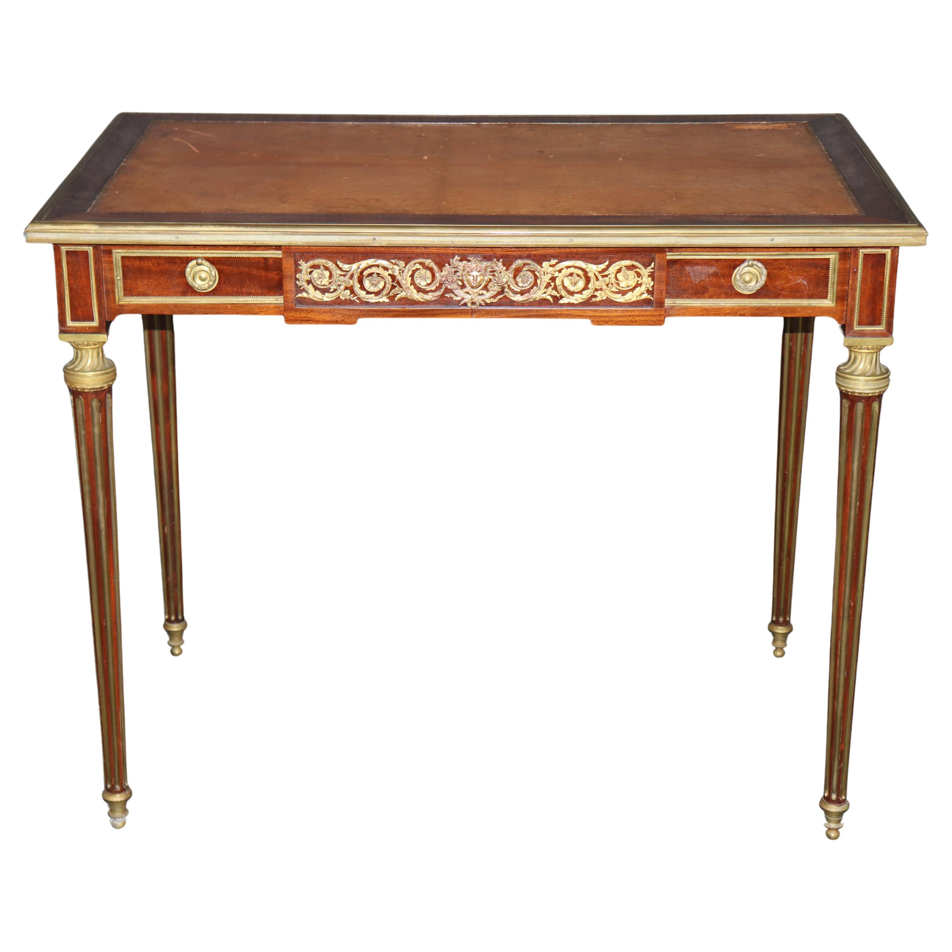 Tavolo da gioco francese del XIX secolo in stile Louis XVI montato in bronzo di Paul Sormani in vendita