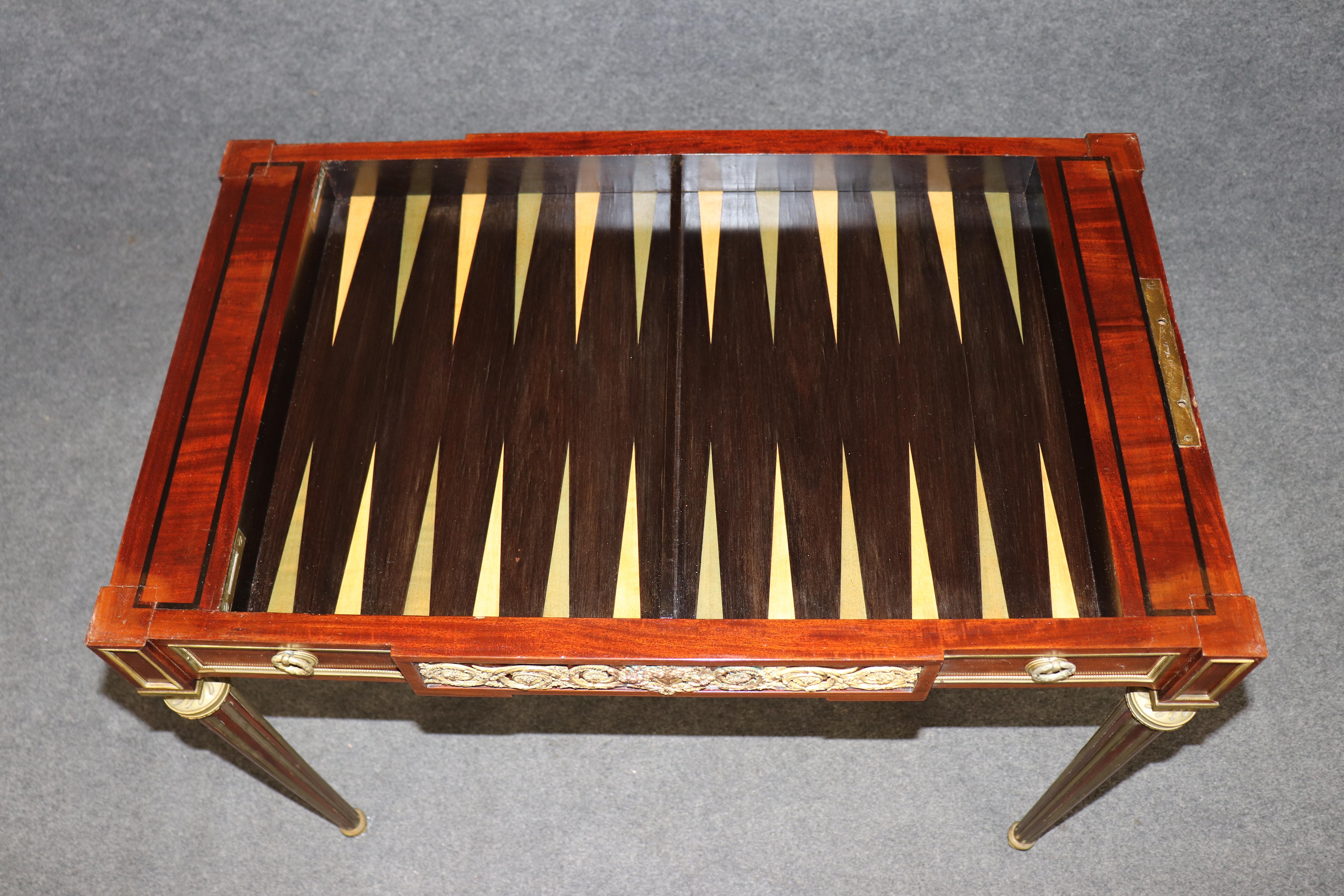 Tavolo da gioco francese del XIX secolo in stile Louis XVI montato in bronzo di Paul Sormani in vendita 2
