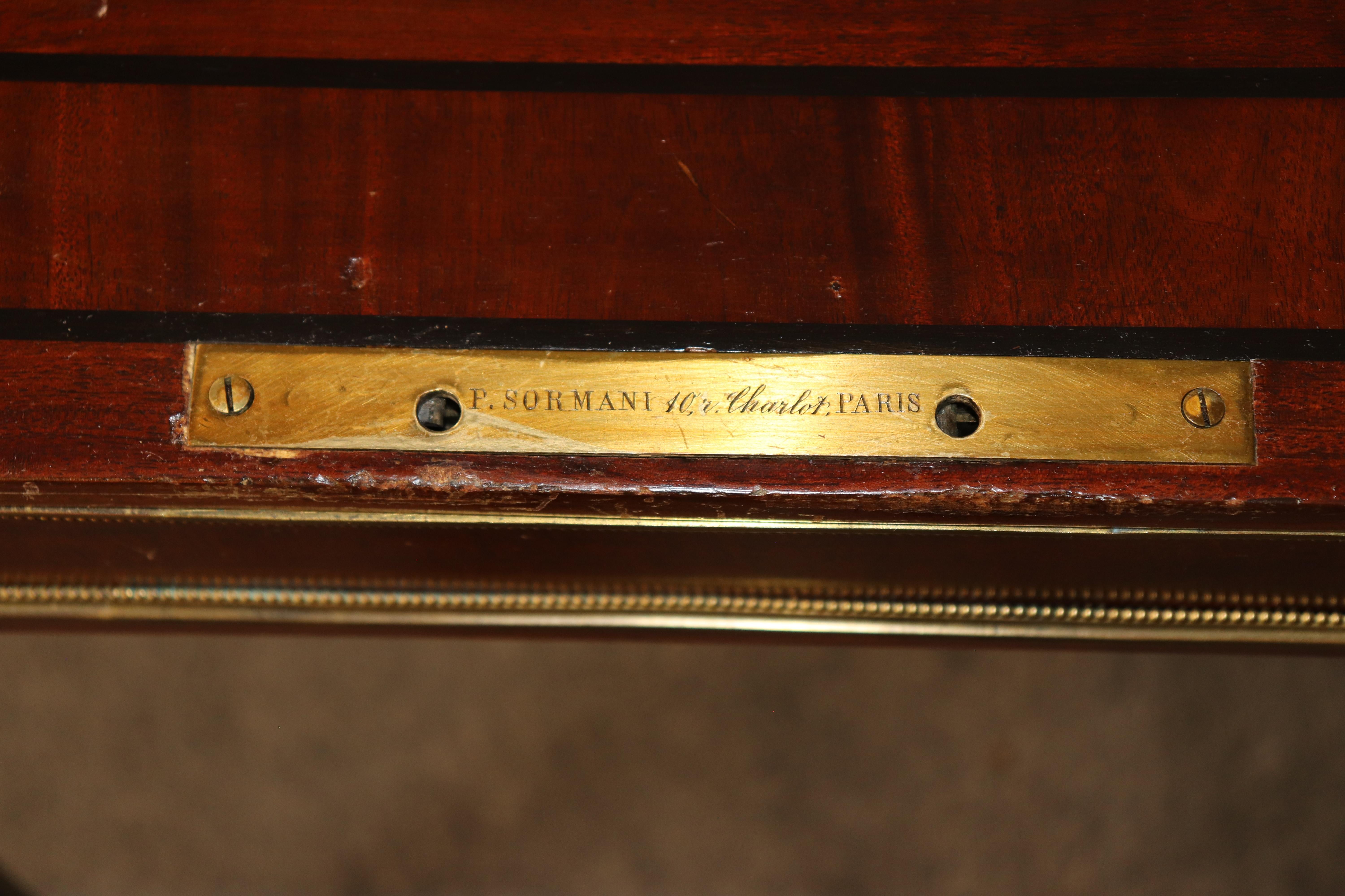 Tavolo da gioco francese del XIX secolo in stile Louis XVI montato in bronzo di Paul Sormani in vendita 10