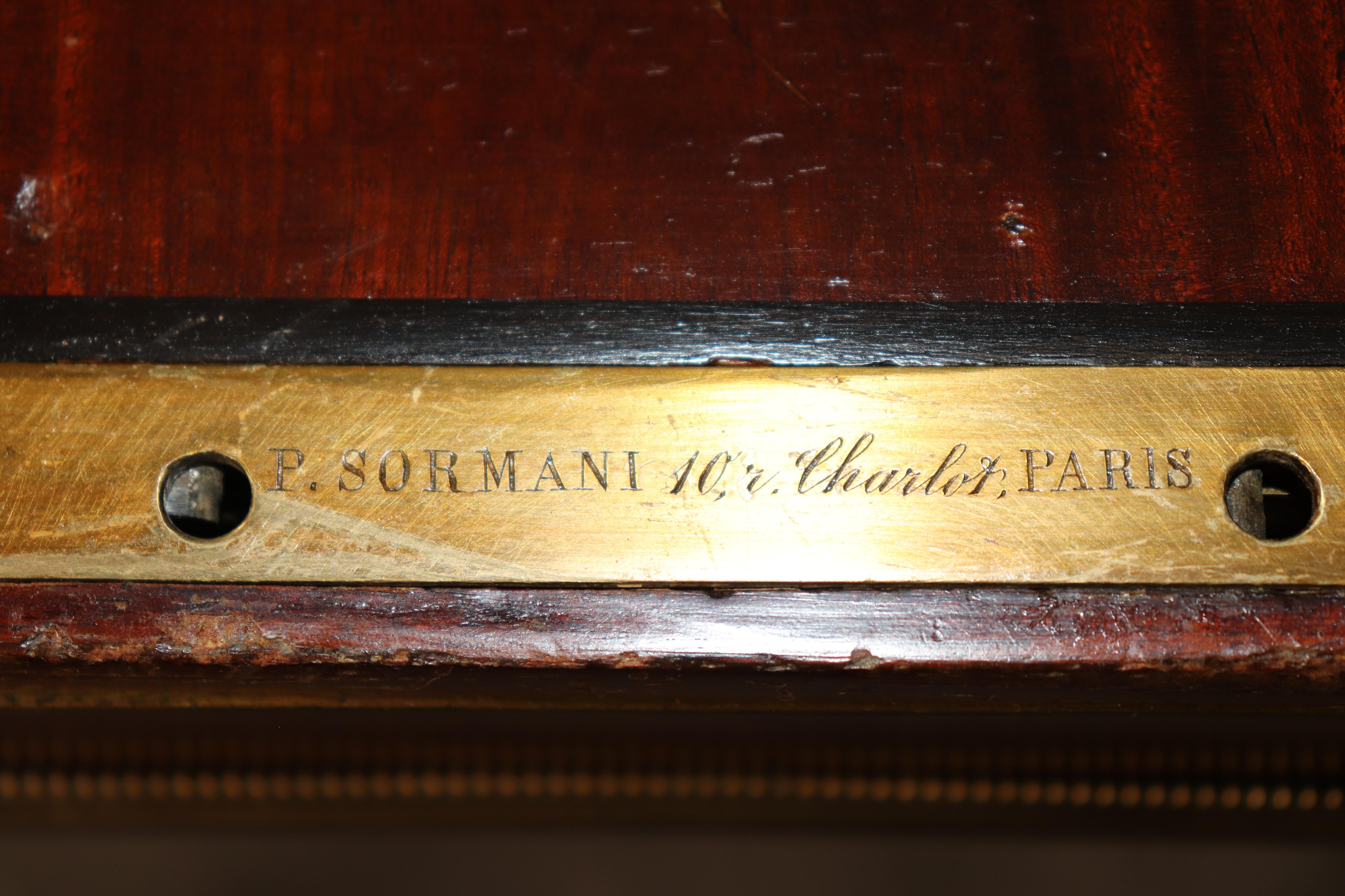 Tavolo da gioco francese del XIX secolo in stile Louis XVI montato in bronzo di Paul Sormani in vendita 11