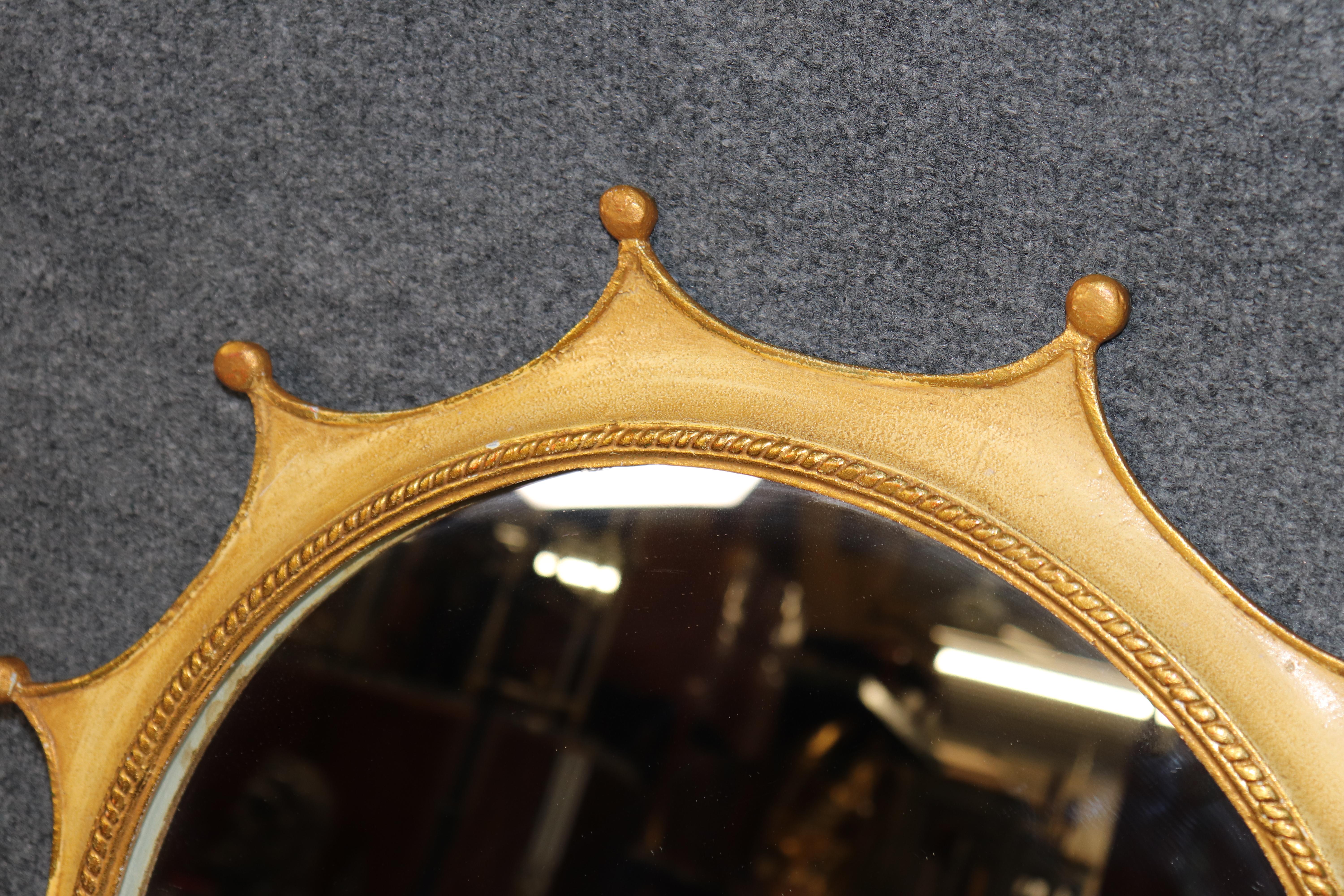 XX secolo Specchio di metà secolo Palladio Italia Crown Sunburst Design in vendita
