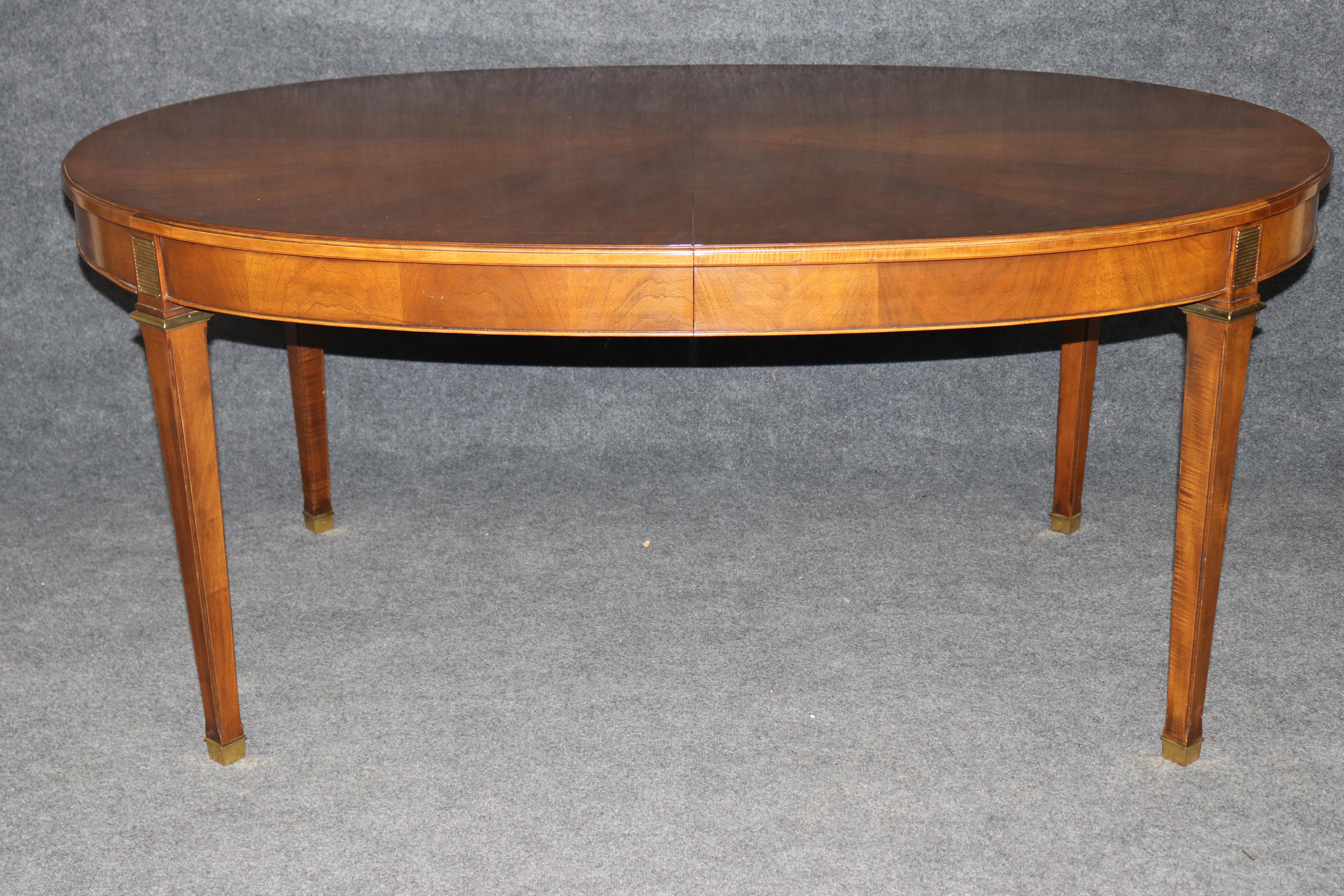 Unknown Louis XVI Style Brass Mounted Dining Table In the Manner of Maison Jansen For Sale