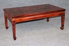 Regency Style Coromandel Scarlet Red Chinoiserie Lacquered Coffee Table