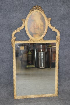 Early 20th Century French Louis XVI Style Paint Decorated Mirror