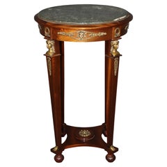 Antique French Empire Style Bronze Mounted Marble Top End Table By Georg Kofoed