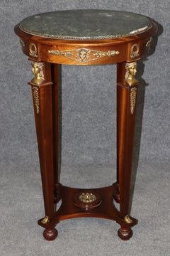 Antique French Empire Style Bronze Mounted Marble Top End Table By Georg Kofoed