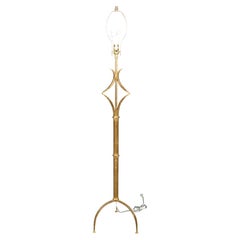 Art Deco Style italian Gold Leaf Metal Floor Lamp in the Style of Andre Arbus