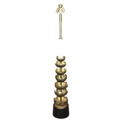 Parzinger Style Hollywood Regency Brass Lotus Floor Lamp By Feldman Lighting