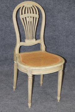 French Louis XVI Style Green Paint Decorated Balloon Chair in Style of Jansen
