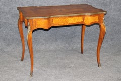 Antique French Louis XV Style Marquetry Inlaid Bronze Mounted Desk C. 1910's