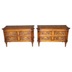 Pair of Louis XVI Style Brass Mounted Nightstands by Karges C. 1960's