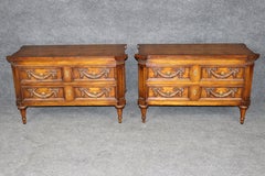 Pair of Louis XVI Style Brass Mounted Nightstands by Karges C. 1960's