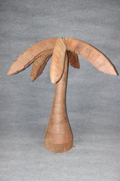 Mid Century Modern Brustalist Style Patchwork Metal Palm Tree C. 1940's