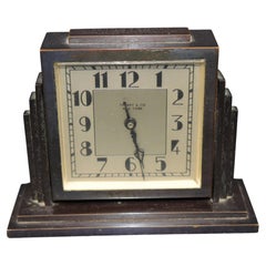 Antique Art Deco Style Bronze Desk Clock by Tiffany and Co C. 1943