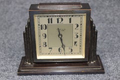 Antique Art Deco Style Bronze Desk Clock by Tiffany and Co C. 1943