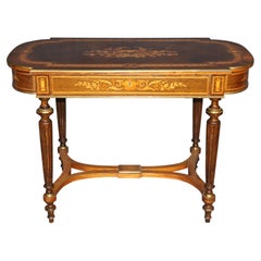Antique 19th Century French Napoleonic Style Marquetry Inlaid Center Table